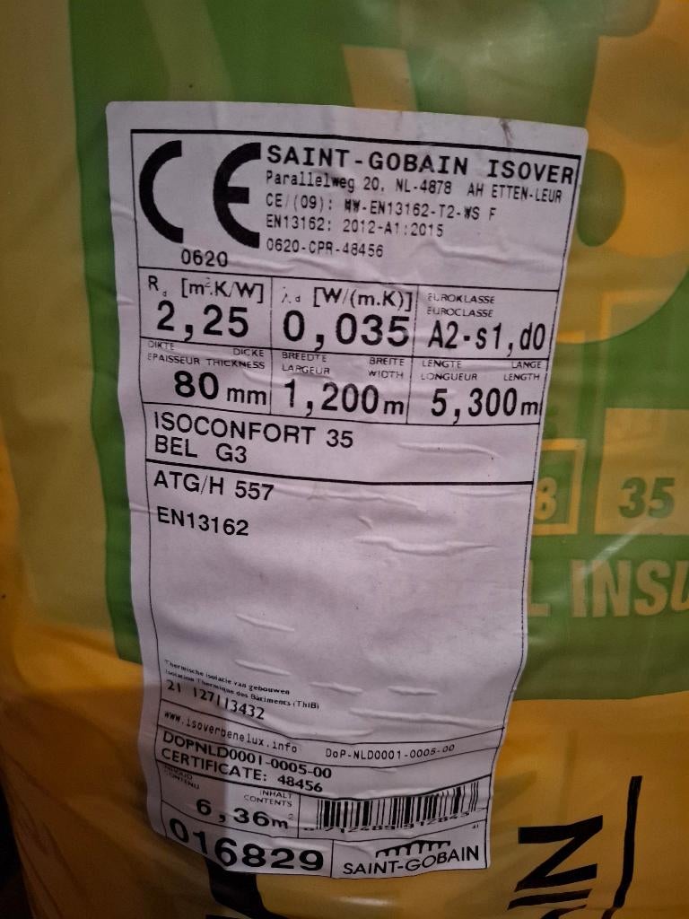 Isolatie, Doe-het-zelf en Bouw, Isolatie en Afdichting, Ophalen, 4 tot 8 cm, 5 tot 10 m², Zo goed als nieuw