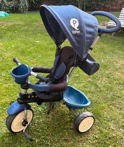 Qplay - Tricycle comfort premier bleu, Vélos & Vélomoteurs, Vélos | Tricycles pour enfants, Comme neuf, Tige de poussée, Siège réglable