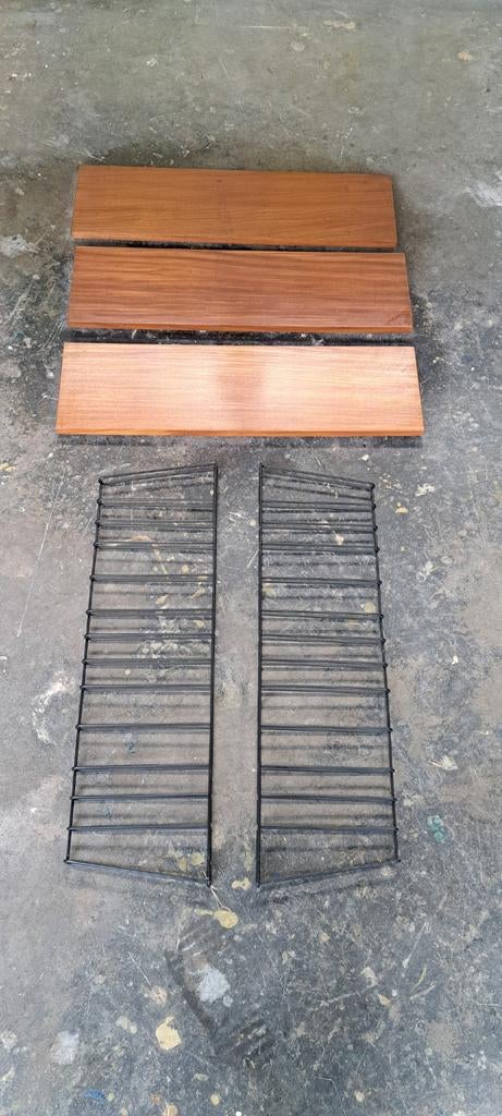 Vintage wandrek, Met plank(en), Gebruikt, ., Teakhout