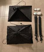 Complete fotostudio-set: 2 statieven, softboxen en lampen, Audio, Tv en Foto, Fotografie | Fotostudio en Toebehoren, Ophalen, Gebruikt