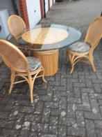 Zeer mooi set tafel vier stoel, Ophalen, Rotan, Stoel