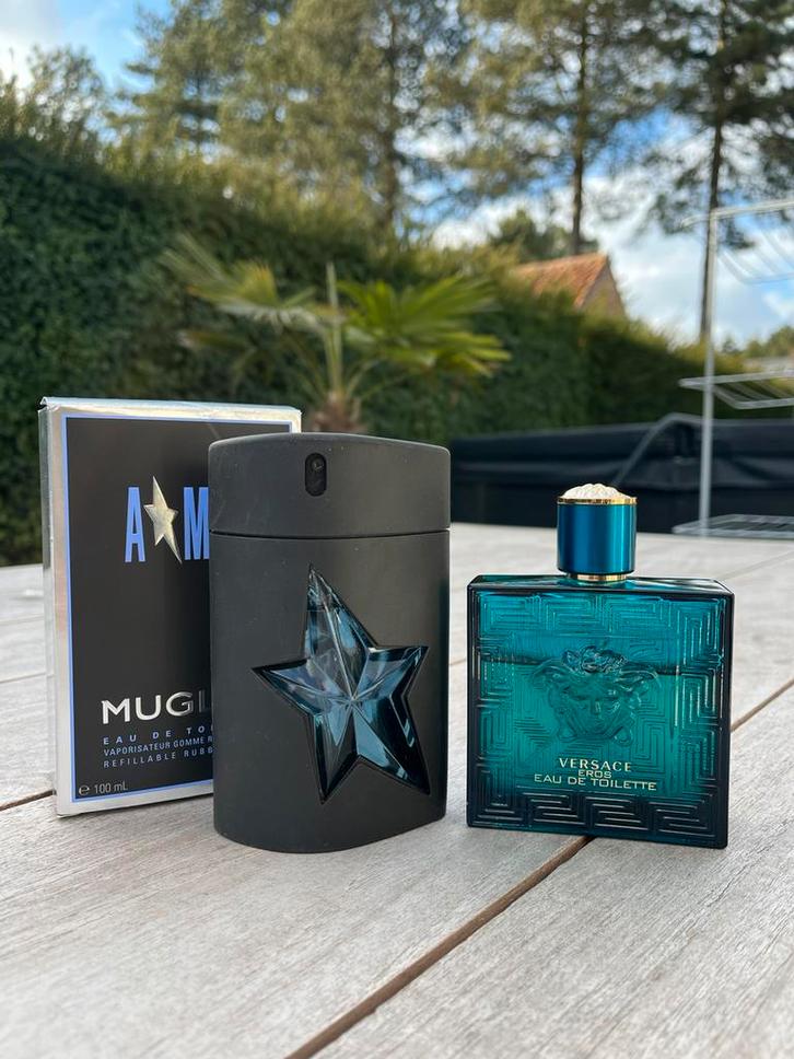 heren parfum : versace eros edt & mugler A-men edt, Handtassen en Accessoires, Uiterlijk | Parfum, Zo goed als nieuw, Ophalen of Verzenden