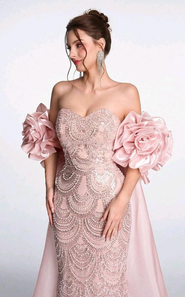 Roze Galajurk voor trouwfeest, Kleding | Dames, Gelegenheidskleding, Ophalen, Maat 42/44 (L), Roze, Galajurk