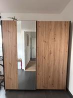 Kast eik 180 cm schuifdeuren met spiegel, Ophalen, Zo goed als nieuw