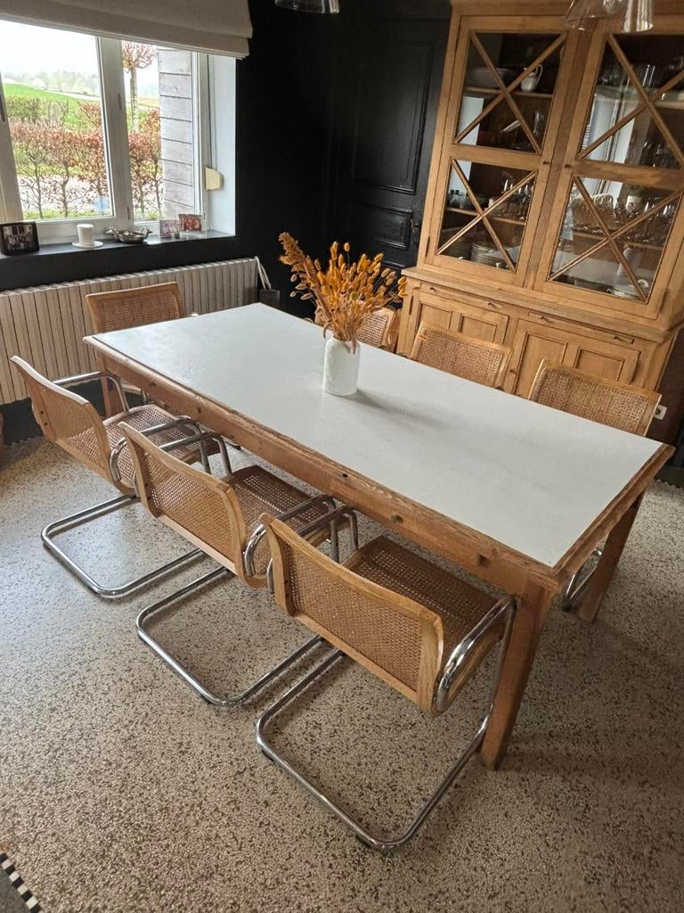 Lot de chaises style Cesca en cannage et bois, Huis en Inrichting, Complete eetkamers, Zo goed als nieuw, Ophalen