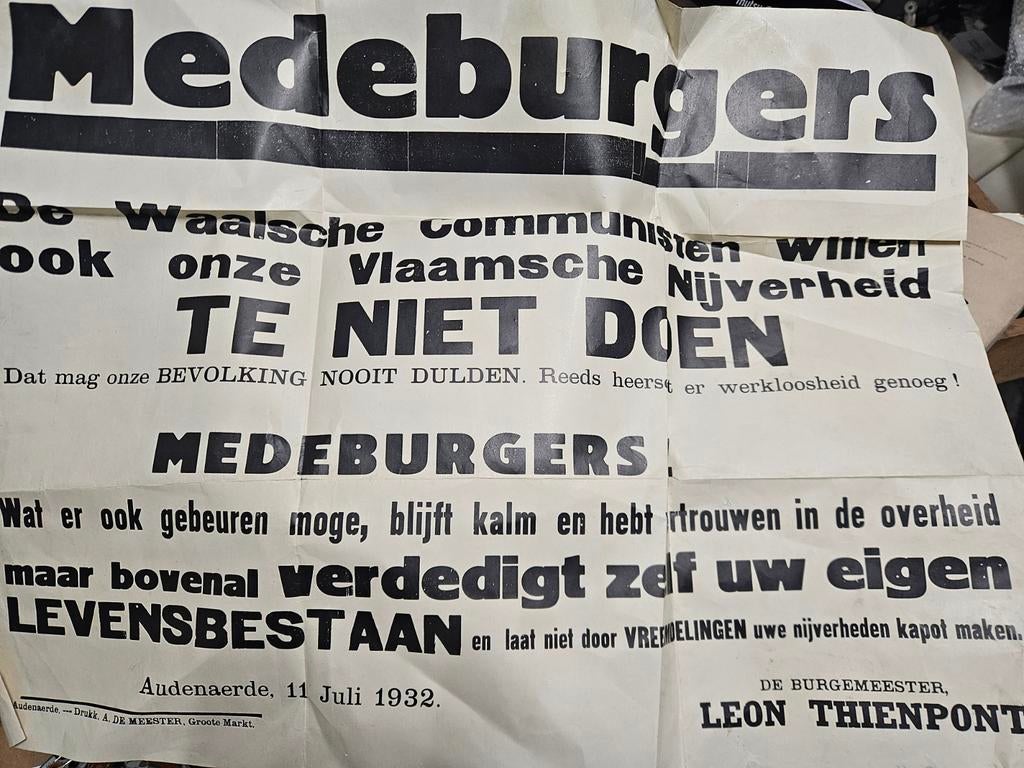 Stad Oudenaarde aanplakbiljet 1932, Verzenden