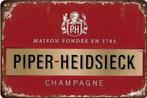 Panneau en métal Piper Heidsieck - rétro vintage mancave, Collections, Enlèvement ou Envoi, Comme neuf, Panneau publicitaire