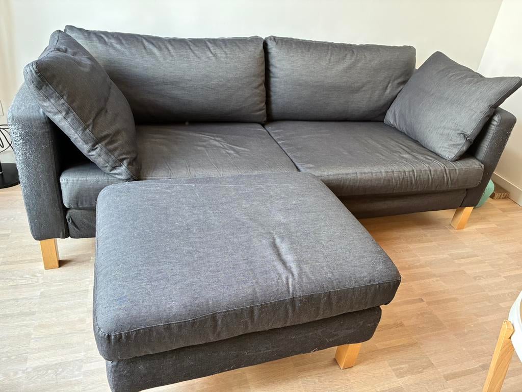 Donkergrijze zetel ikea - gebruikt GRATIS, kattenkrabsporen, Ophalen, Gebruikt, Tweepersoons, Stof