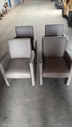 Lederen stoelen met gebruiksporen, Huis en Inrichting, Stoelen, Ophalen, Gebruikt, Leer, Vier