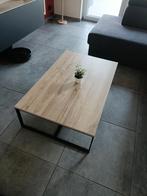 Table basse en chêne massif et pieds acier noir, 100 à 150 cm, Moins de 50 cm, Comme neuf, Enlèvement