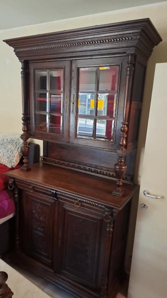 Antiek vitrine kast, Antiek en Kunst, Ophalen of Verzenden