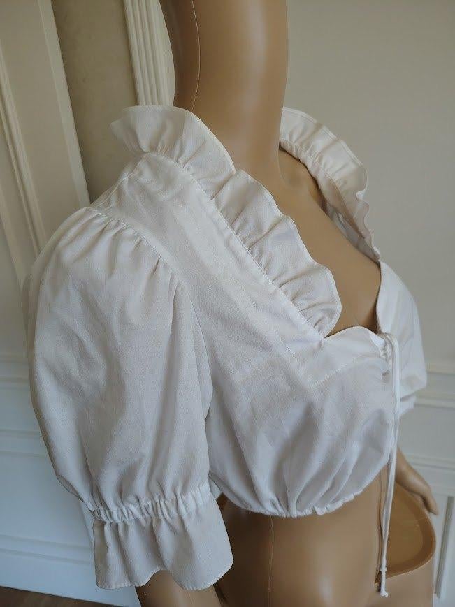 Leuke crop top, Kleding | Dames, Verzenden, Wit, Zo goed als nieuw, Korte mouw