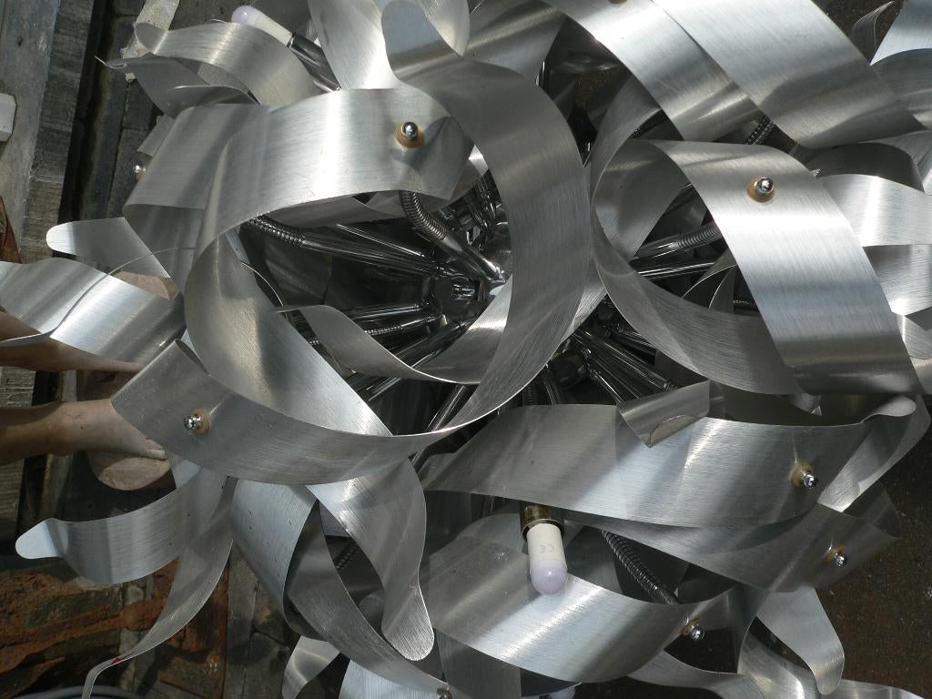 lustre spoutnik Suspension Rawley alu brossé et chrome, Enlèvement