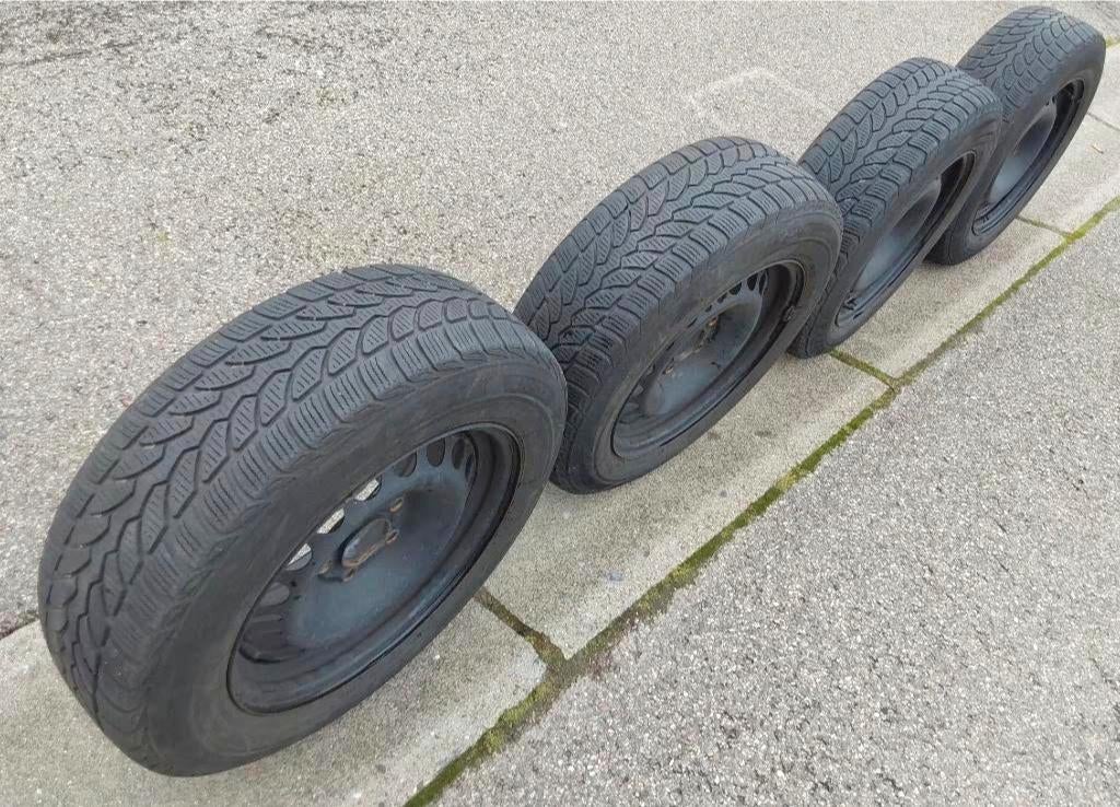 4 pneus hiver 195/65-15 avec jantes Opel, Auto-onderdelen, Banden en Velgen, Ophalen, Gebruikt, 15 inch, Banden en Velgen