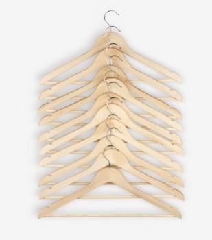 10 nieuwe houten kledinghangers, Ophalen, Nieuw, Hout, Kinderen en Volwassenen