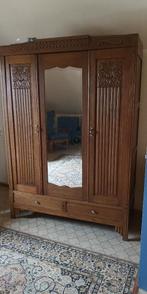 Antieke kleerkast, Gebruikt, 100 tot 150 cm, 200 cm of meer, Eikenhout
