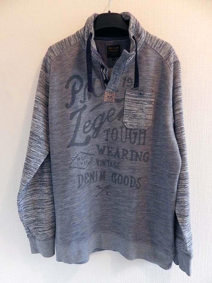 Grijze PME Herensweater met Lange Mouwen., Kleding | Heren, Truien en Vesten, Zo goed als nieuw, Maat 56/58 (XL), Grijs, Ophalen
