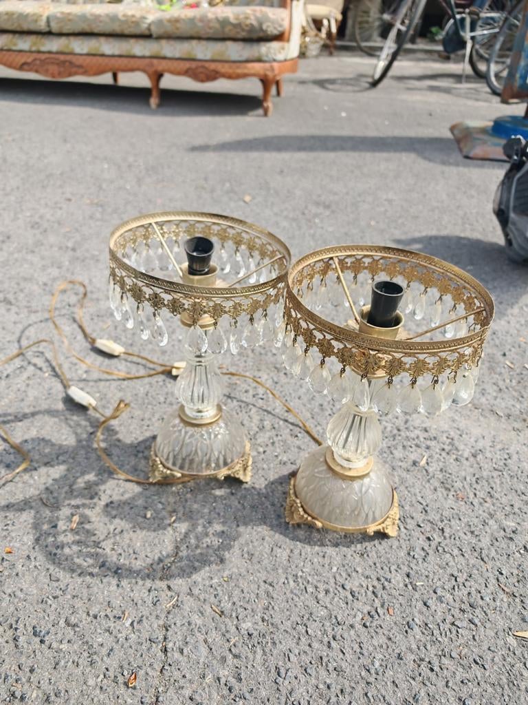 Koppel kristallen lampen zonder kap, Huis en Inrichting, Ophalen