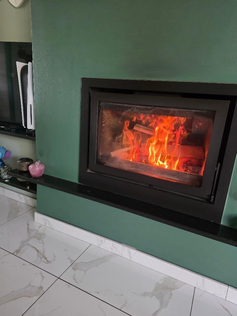 Inbouwhoutkachel, Ophalen, Zo goed als nieuw, Zwart, Metaal