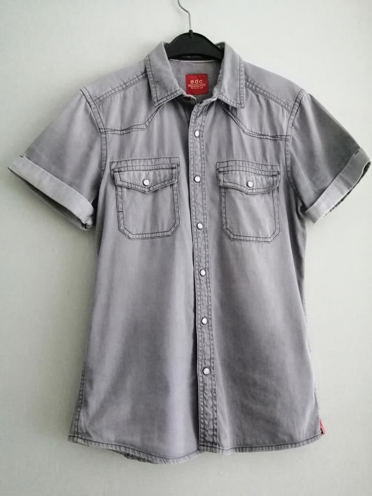 hemd met korte mouwen EDC Esprit maat XS, Verzenden, Halswijdte 38 (S) of kleiner, EDC Esprit, Grijs