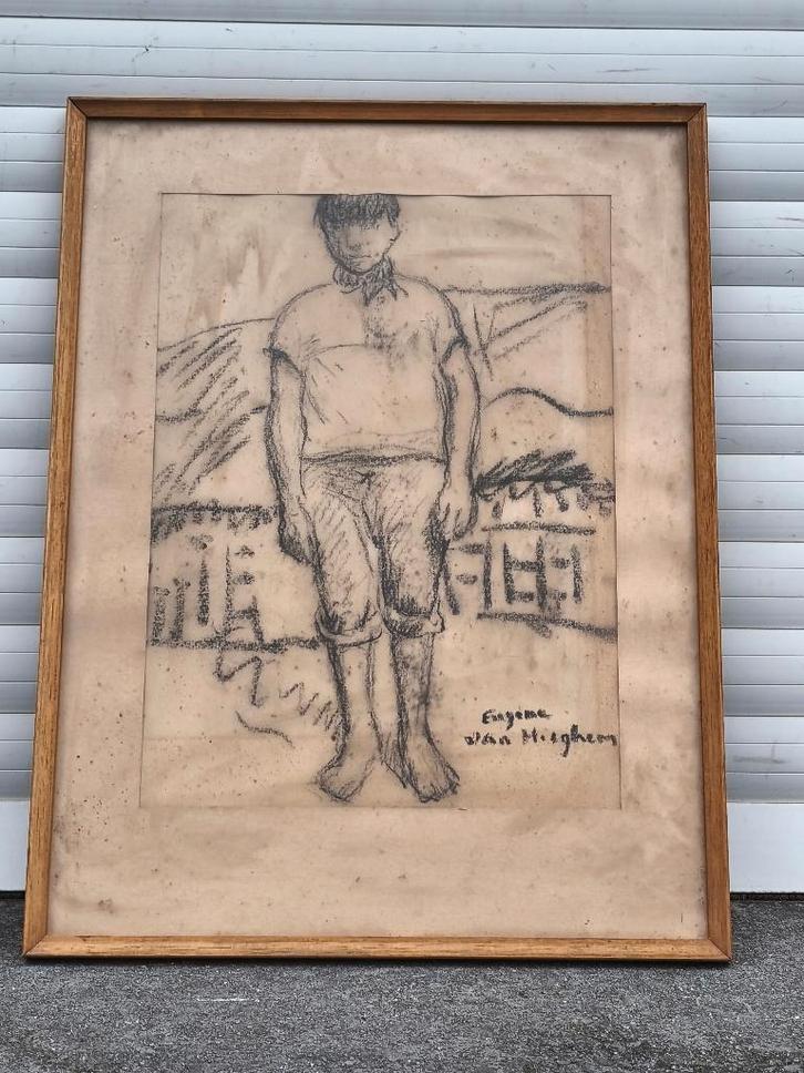 Fusain signe eugeen van mieghem, Antiquités & Art, Art | Dessins & Photographie, Enlèvement ou Envoi