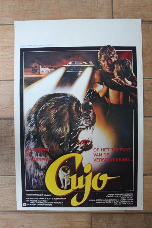 filmaffiche Stephen King Cujo 1983 filmposter, Verzamelen, Posters, Zo goed als nieuw, Film en Tv, A1 t/m A3, Rechthoekig Staand