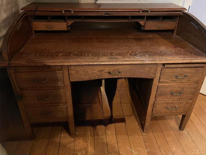 Eiken bureau uit de jaren 50, Antiek en Kunst, Antiek | Meubels | Tafels, Ophalen