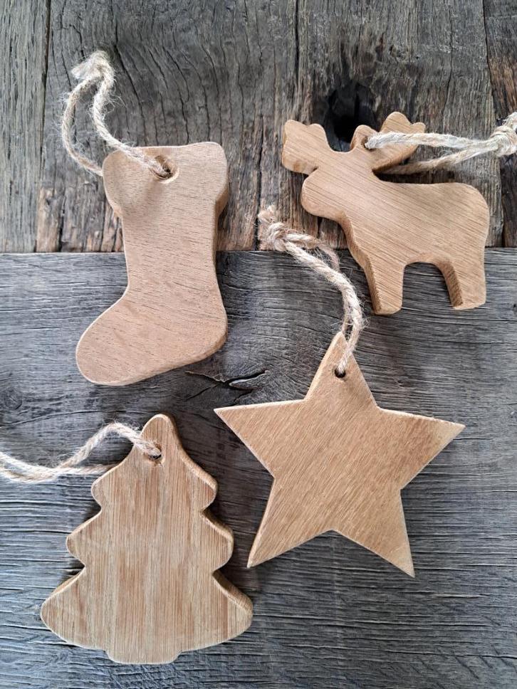 Houten ornamenten, Diversen, Kerst, Zo goed als nieuw, Ophalen of Verzenden