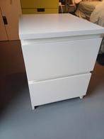 MALM table de chevet/commode avec 2 tiroirs, blanc, 40x55 cm, Enlèvement, Utilisé