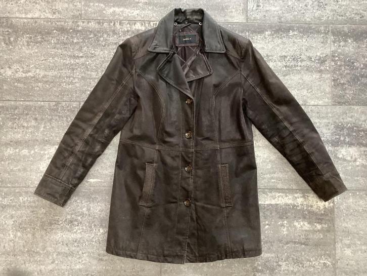 Veste en cuir 42, Vêtements | Femmes, Vestes | Hiver, Comme neuf, Taille 42/44 (L), Brun, Enlèvement ou Envoi