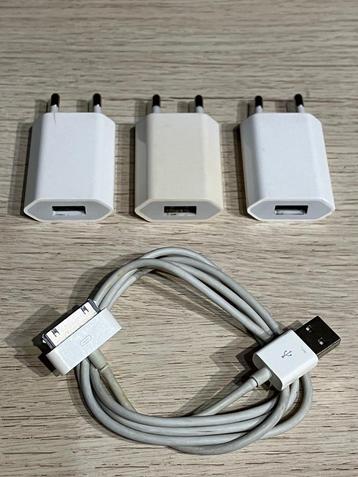 3 * Adaptateur secteur USB Apple 5 W + câble (Pour iPhone)