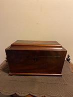 Antieke wortelhout thea caddy-houten kistje, Antiek en Kunst, Ophalen