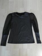 Blouse Zwart Wetlook En Kant, Kleding | Dames, Blouses en Tunieken, Ophalen of Verzenden, Nieuw, Zwart