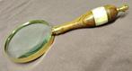 Vergrootglas in koper gevat met parlemoeren boord., Ophalen of Verzenden