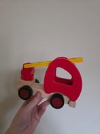 Houten brandweer auto, Enlèvement ou Envoi, Comme neuf, Jouet à Pousser ou Tirer