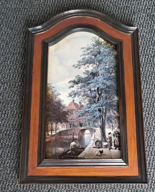 Antieke vintage aquarel foto print "Cornelis Springer "1817-, Antiek en Kunst, Antiek | Spiegels, Ophalen
