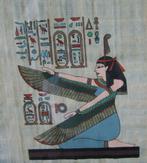Vintage Egyptische afbeelding godin Isis op papyrus., Ophalen