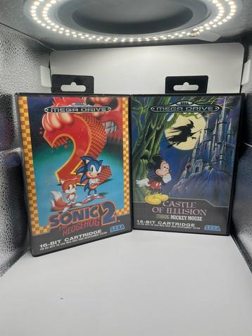 Sonic 2 + Mickey Caste Of Illusion Sega Mega Drive beschikbaar voor biedingen