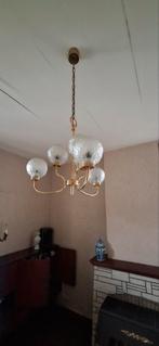 Vintage mid century plafondlamp met 6 glazen bollen, Ophalen of Verzenden, Zo goed als nieuw