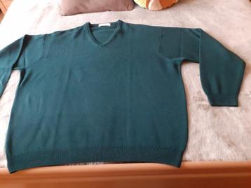 Pull homme 100% laine de couleur vert foncé - taille 56