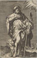 Johan Sadeler naar Cornelis Cort gravure "St Rochus", Ophalen, Minder dan 50 cm, Gebruikt, Oorspronkelijke maker