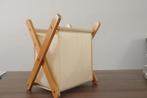 Opvouwbare stoffen opbergmand met houten frame, Ophalen of Verzenden, Zo goed als nieuw
