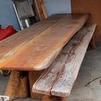 Grote boomstam tuintafel met bank, Tuin en Terras, Tuintafels, Ophalen of Verzenden, Zo goed als nieuw