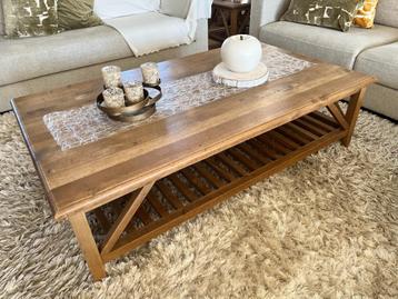 Massief houten salontafel, Huis en Inrichting, Ophalen, 100 tot 150 cm, Eikenhout, 50 tot 100 cm