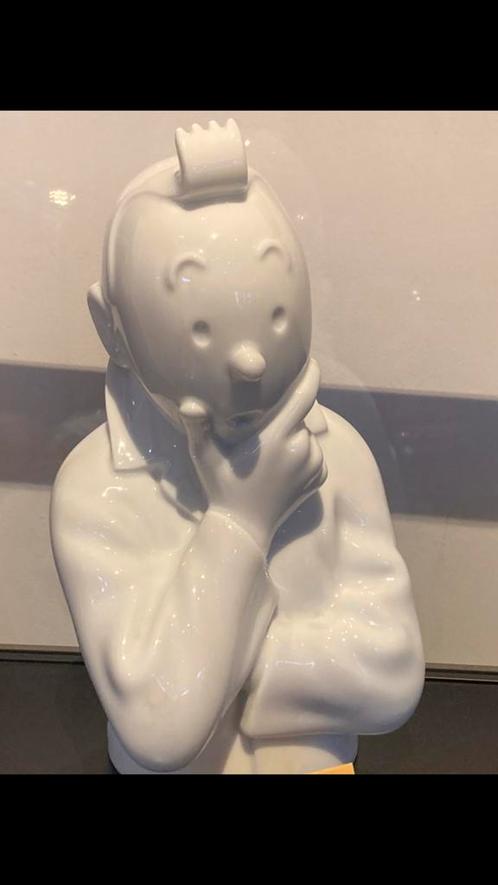 Grand buste Tintin porcelaine de Limoges limité Moulinsart, Collections, Statues & Figurines, Neuf, Fantasy