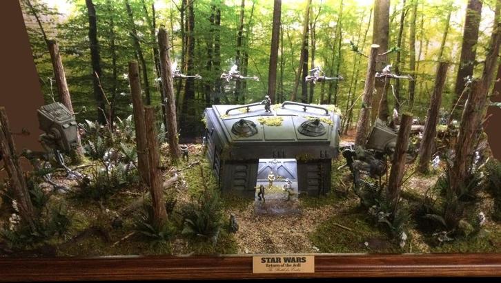 Star Wars - Diorama van „De Slag bij Endor”, Verzamelen, Star Wars, Zo goed als nieuw, Actiefiguurtje, Ophalen