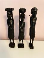 Set van drie houten Afrikaanse beelden, Ophalen of Verzenden