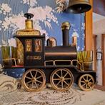 Vintage trein muziekdoos bar karaf en borrelglas set, Antiek en Kunst, Ophalen