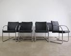8 Artifort leren buisframe design stoelen Wolfgang Mezger, Huis en Inrichting, Ophalen, Modern design, Gebruikt, Metaal