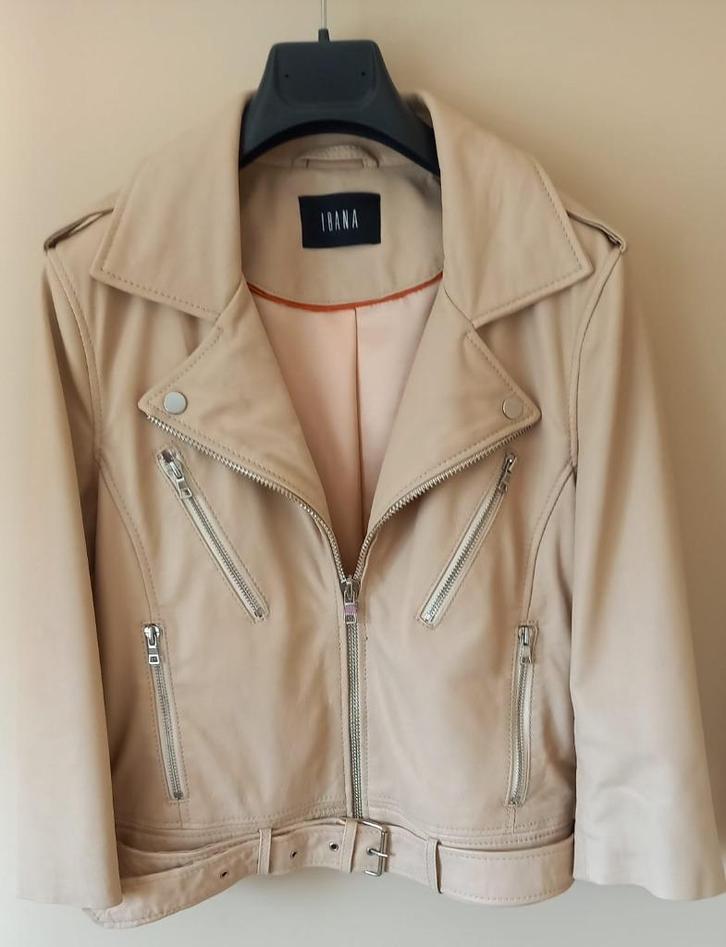 Leren vest maat 40   merk Ibana, Kleding | Dames, Truien en Vesten, Zo goed als nieuw, Maat 38/40 (M), Beige, Ophalen